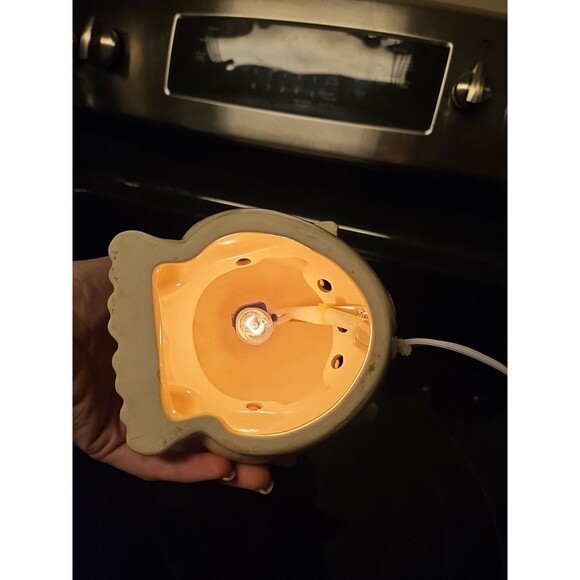 Vintage Intertek Ceramic Winged Pig Floral Lamp Model Sc-824 6" - Works! - Picture 6 of 9